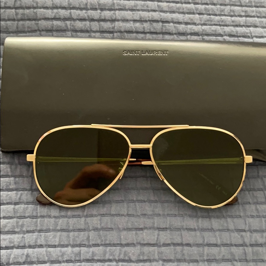 Brand New Saint Laurent Aviator Metal Sunglasses